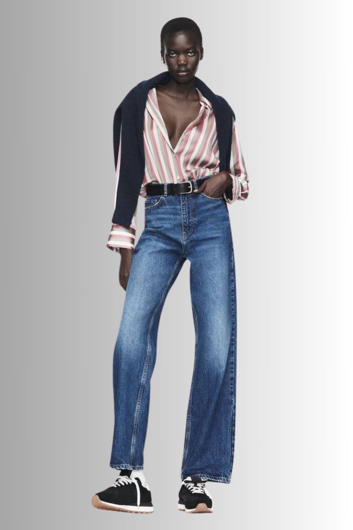 GoGoTrendy Saten Çizgili Gömlek 2 Renk